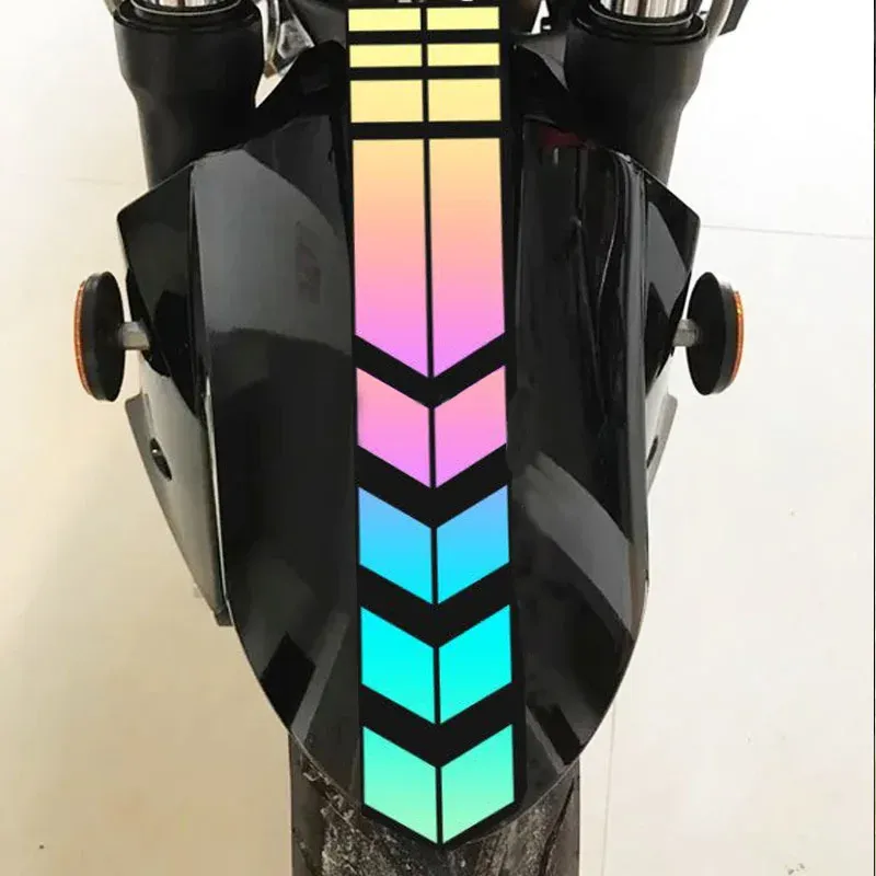 

Наклейки в полоску со стрелками для мотоцикла Honda Yamaha, водостойкая, маслостойкая, светоотражающая лента для мотоцикла, наклейки, аксессуары для мотоцикла