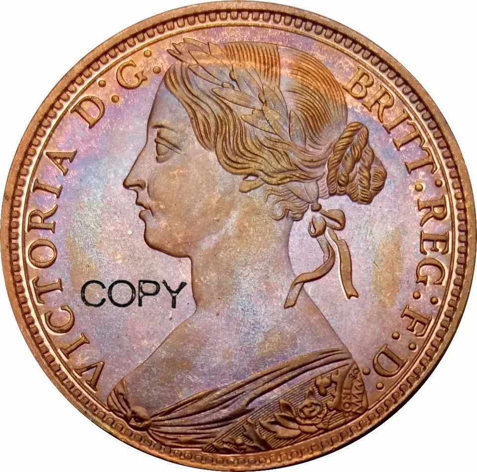 

Копия монеты Великобритания Виктория 1882 1 пенни