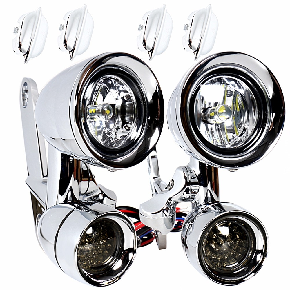 

Хромированные СВЕТОДИОДНЫЕ фары дальнего света для Harley Touring Electra Street Glide Road King 1996-2013