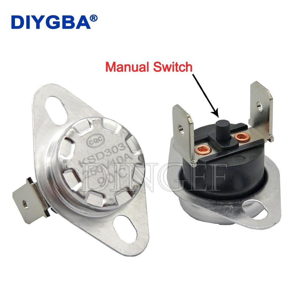 

KSD301 KSD303 10A Термовыключатель 45~150 ° C Контроль Температуры С Ручным Сбросом Нормально Закрытый Предохранитель Контрол...