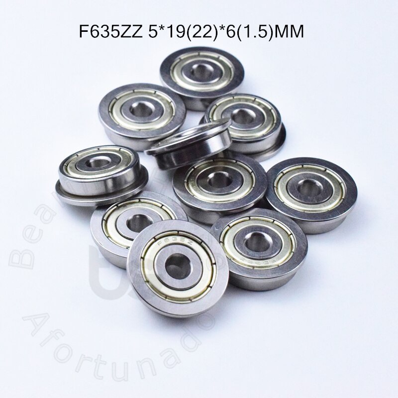 

F635ZZ 10 шт. фланцевый подшипник 5*19(22)* 6 (мм), хромированная сталь, металл, герметичные высокоскоростные детали механического оборудования