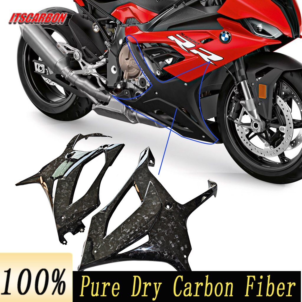 

Для BMW S1000RR S1000 RR 2019 2020 2021 2022 3K аксессуары из углеродного волокна для мотоциклов обтекатель для живота нижняя сторона защита