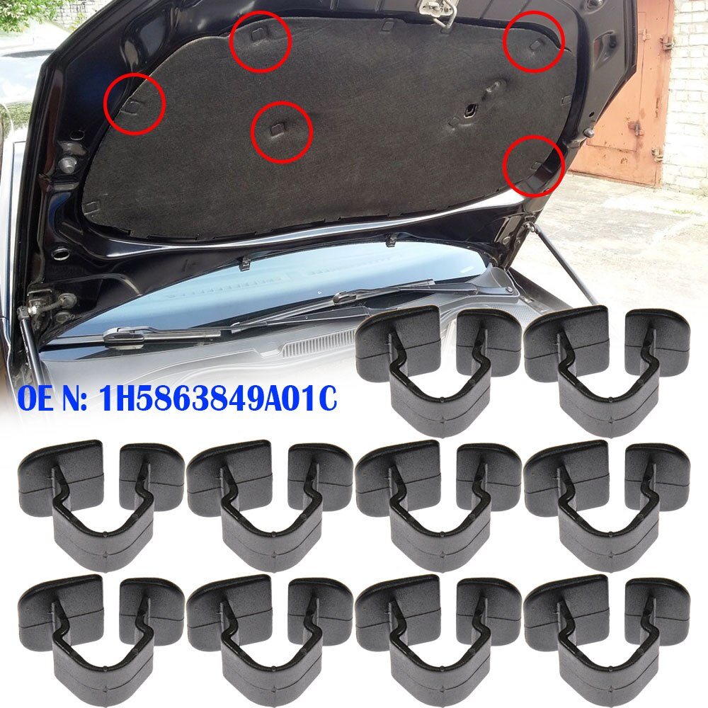 

10x Зажим для изоляционного коврика VW Polo Touran Passat Beetle Transporter Audi A4 A6 Skoda Fabia Octavia