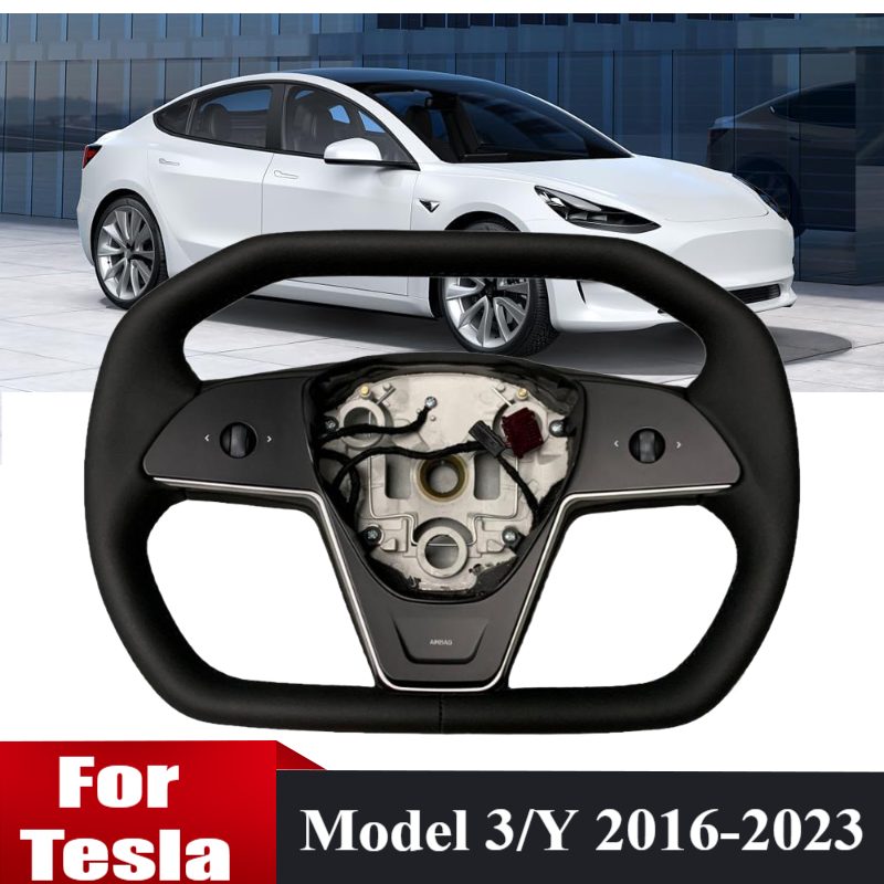 

Автомобильный руль в стиле кибер-грузовика для Tesla Model 3 Model Y 2016-2023, желтый руль с функцией подогрева