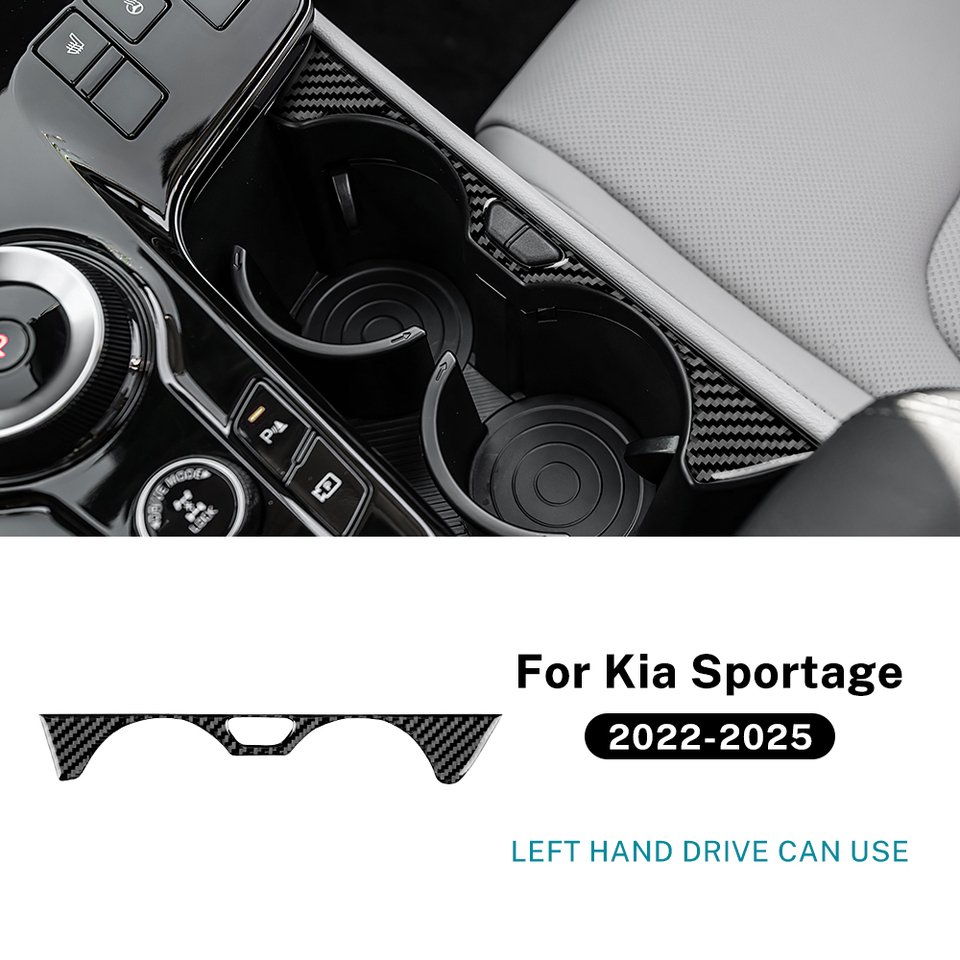 

Настоящая мягкая наклейка из углеродного волокна для Kia Sportage 2022 2023 2024 2025 LHD RHD, автомобильный держатель чашки, рамка, отделка, аксессуары для интерьера