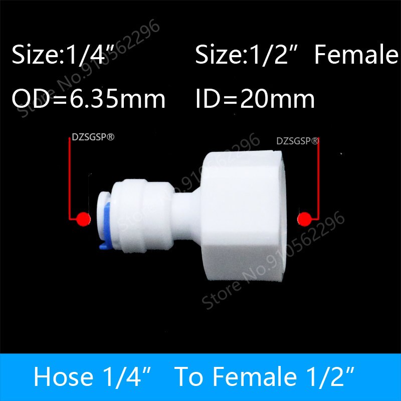 

Фитинг для трубы 3/8", 1/4" BSP Female POM белый/синий