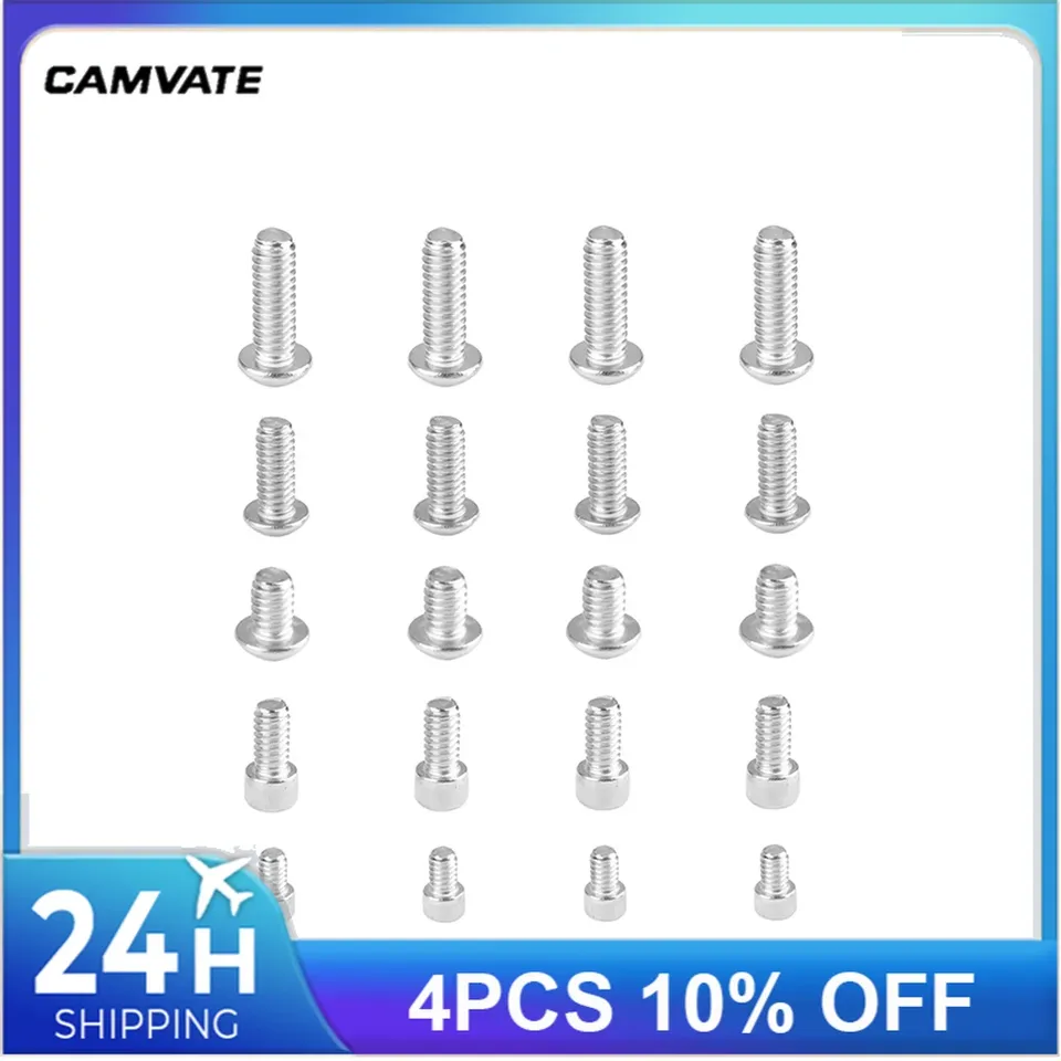 

20 шт. стандартных шестигранных винтов CAMVATE 1/4-20 (9 мм/13 мм/16 мм/19 мм) для 4,7 мм (головка чашки)/3,9 мм (головка кнопки) шестигранный ключ
