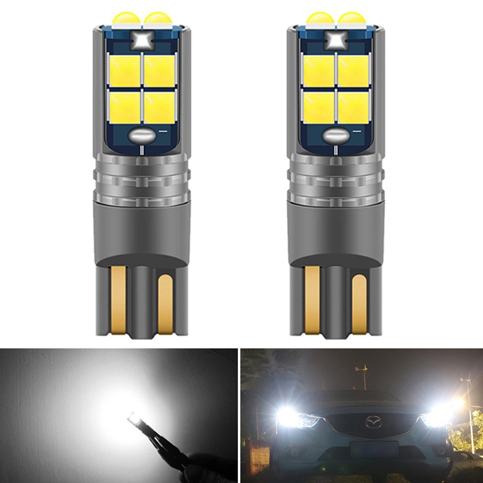 

2 шт. 12 В Canbus T10 светодиодный супер яркий 194 168 W5W Canbus без ошибок 3030 6SMD парковочный светильник для салона автомобиля Янтарный Желтый Белый
