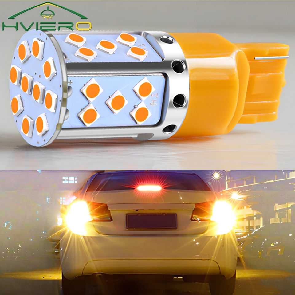 

1 Шт. Автоматический Индикатор 3030 35SMD LED T20 W21W Желтый Янтарный Фонарь Заднего Хода Canbus Без Ошибок Универсальная Си...
