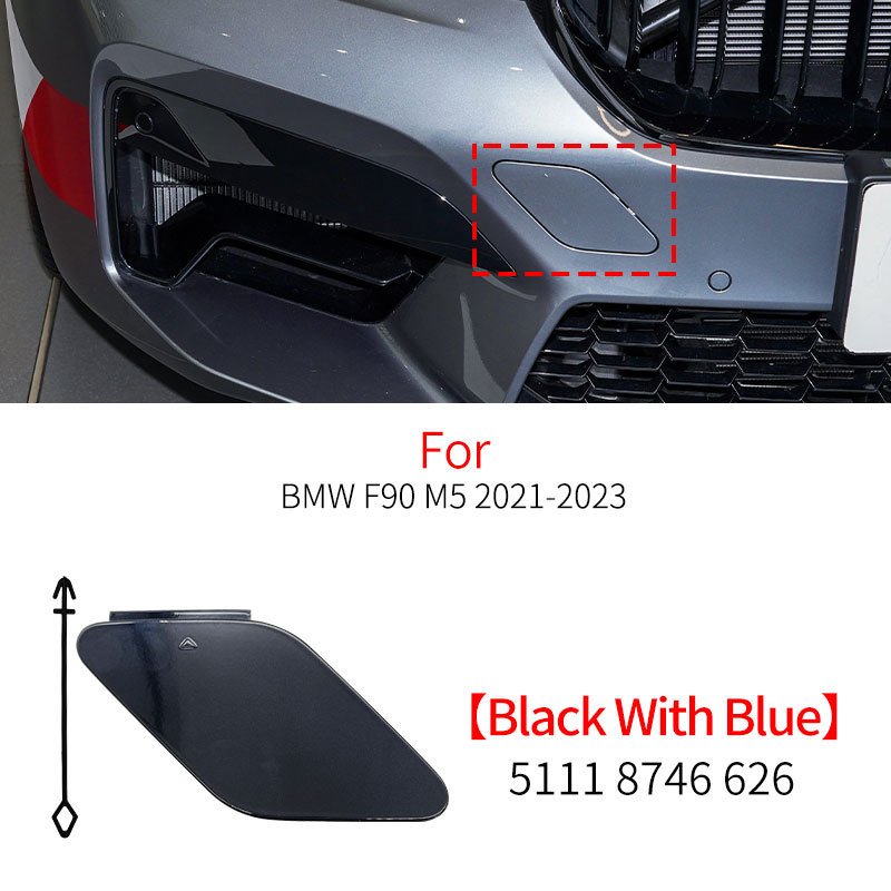 

Для BMW F90 LCI передний бампер автомобиля, фаркоп, крышка, аксессуар, черный, белый, серебристый, серый, для BMW M5 2021-2023 51118746626