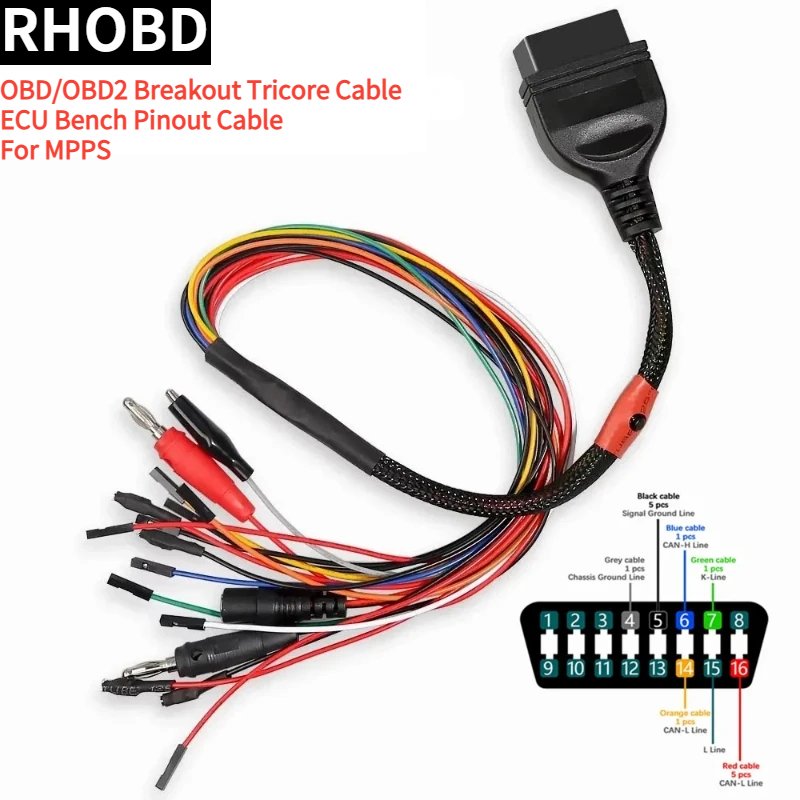 

Новый диагностический адаптер OBD OBD2 MPPSV18, кабель для повреждений, кабель для трикодов, скамья для ECU, разводной кабель для MPPS V21/V18, скамный разводной кабель, инструмент