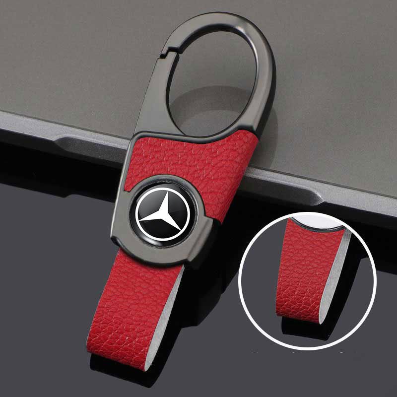

Кожаный брелок с эмблемой автомобиля, держатель для ключей для Mercedes Benz A35 E63 G63 G350d GLK GLS S63 W108 W124 W204 W205 W213