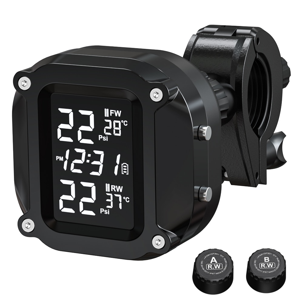 

Система контроля давления в шинах Extractme, цветной дисплей, беспроводной TPMS, датчик сигнализации температуры в шинах на солнечной энергии для мотоцикла