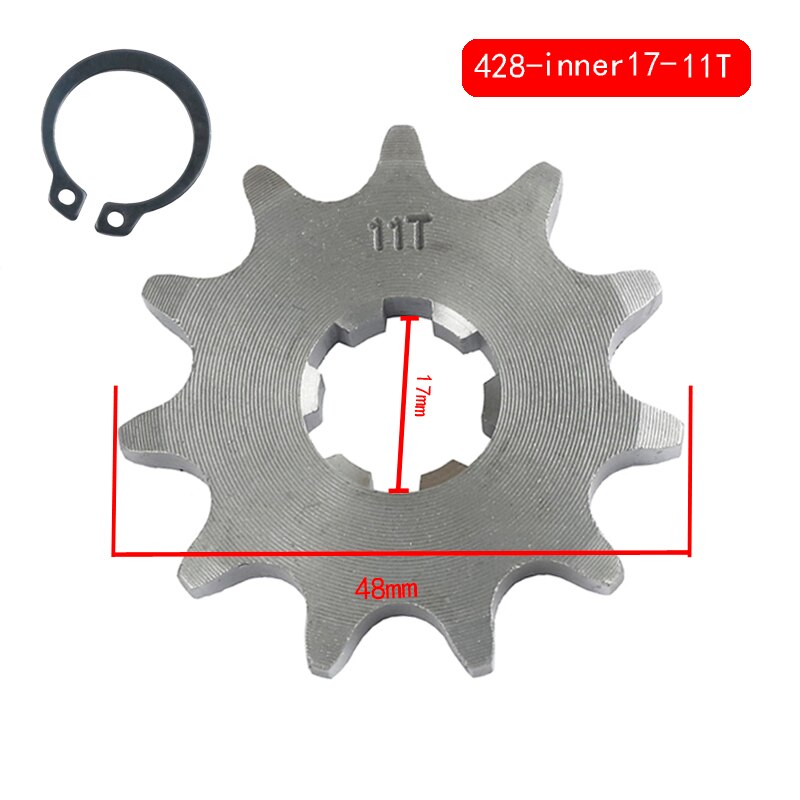 

Передняя Звездочка двигателя 428 #17 мм, 70 110 125cc 10 12 13 14 15 16 17 18 19T, для питбайка, мопеда, скутера, квадроцикла, цепи для каратинга, мотоцикла