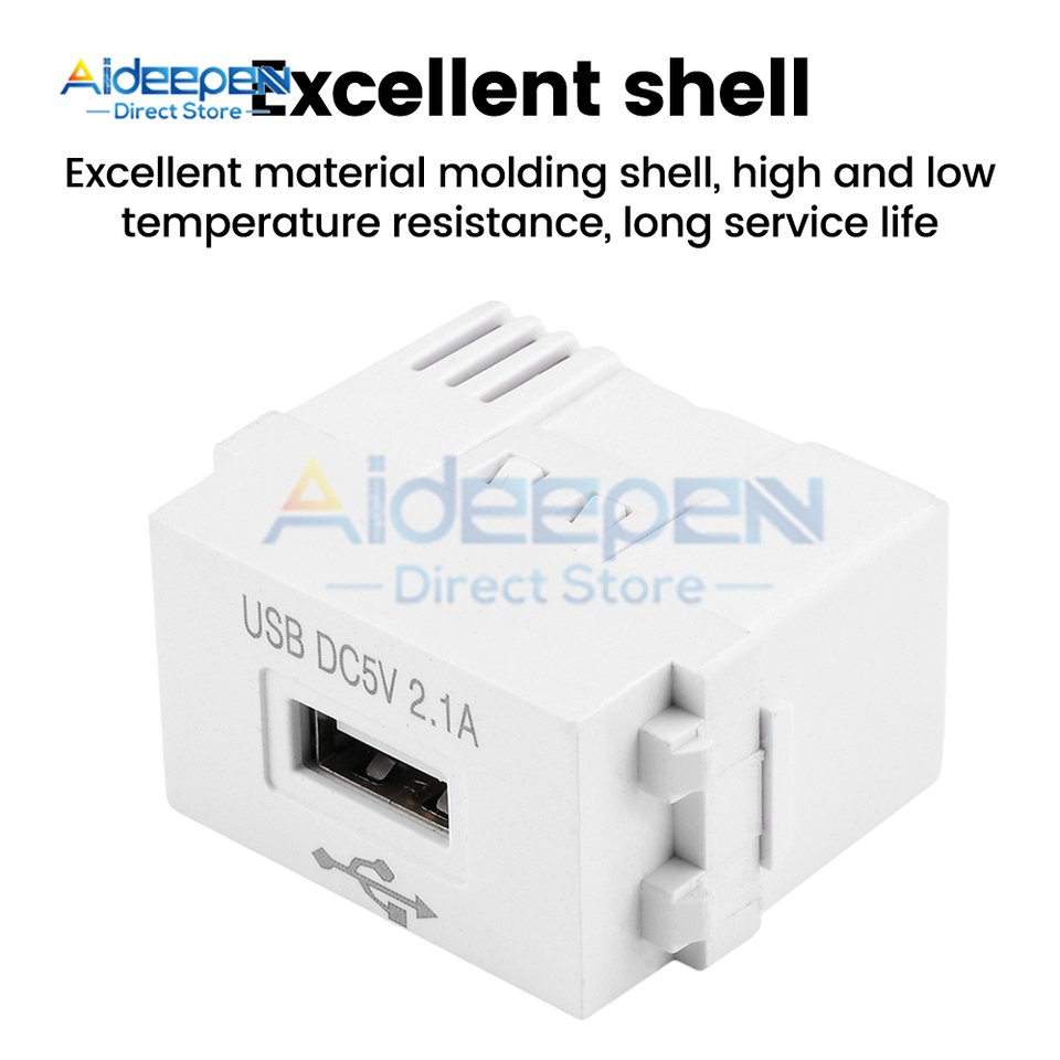 

USB адаптер Aideepen 220В 5В 2.1А