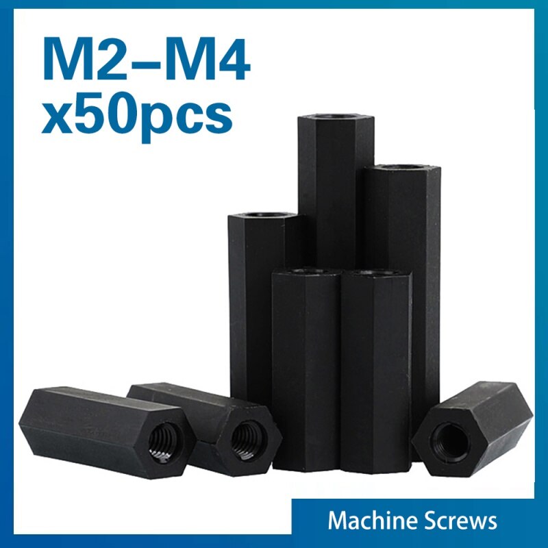

Черная нейлоновая шестигранная проставка XMSJ M2 M2.5 M3 M4 длиной 5-50 мм