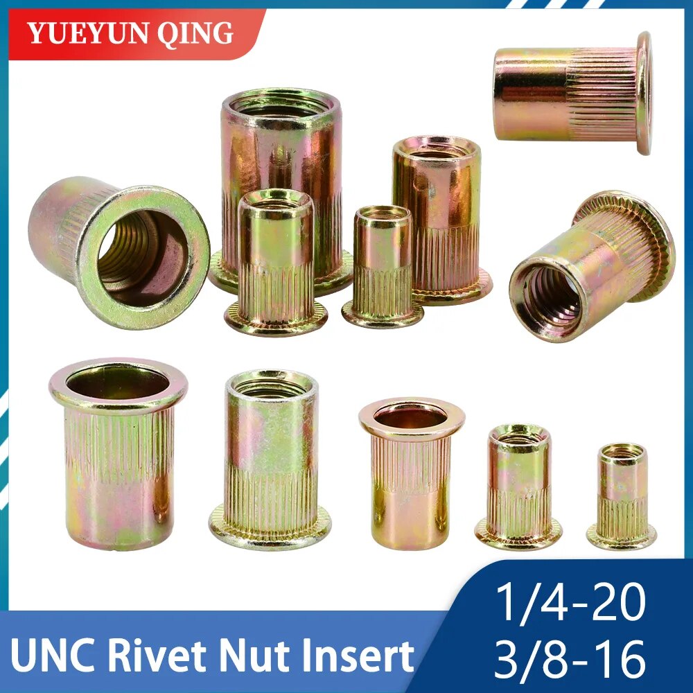 

Гайки Rivnut из углеродистой стали YUEYUN QING 1/4-20 5/16-18 3/8-16 1/2-13UNC