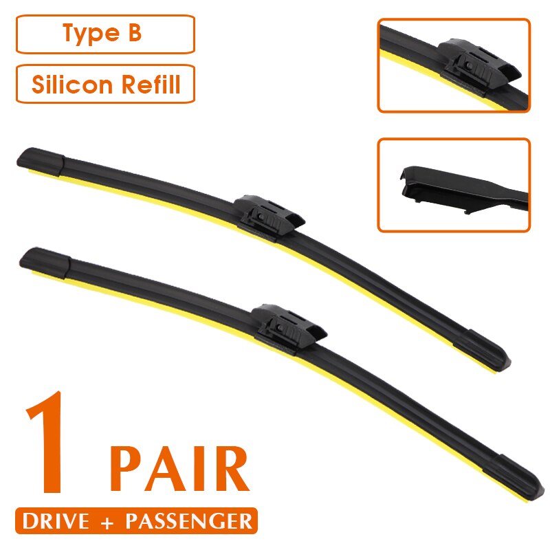 

Car Wiper Blade For Renault Captur 2016-2018 Windshield Rubber Silicon Refill Front Window Wiper 26"+16" LHD RHD Auto Accessorie