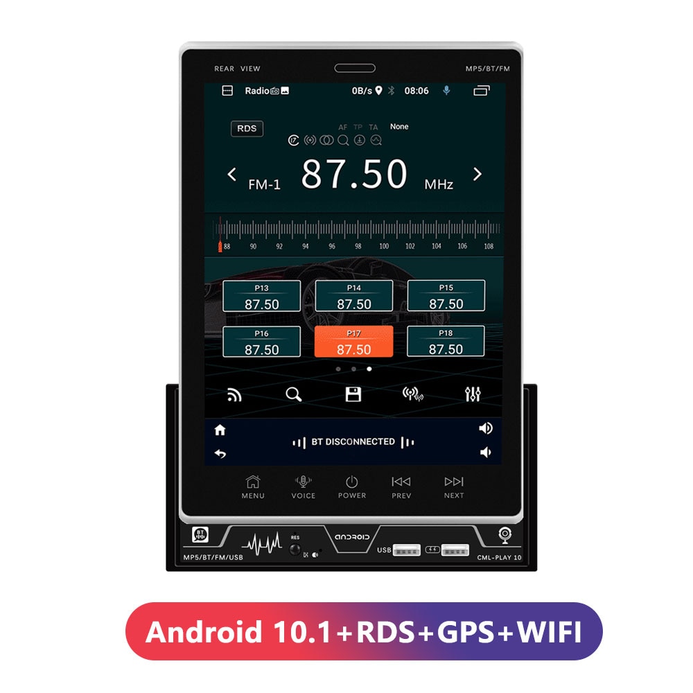 

Автомагнитола Podofo 2DIN, 9,5 дюйма, Android, Bluetooth, GPS, Wi-Fi, 2 + 32 ГБ