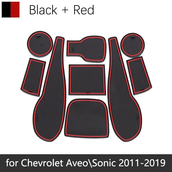 

Для Chevrolet Aveo Sonic 2011 ~ 2019 резиновый противоскользящий коврик для двери, чашки, коврик для телефона, слот для ворот, аксессуары для подставок 2012 2013 2014