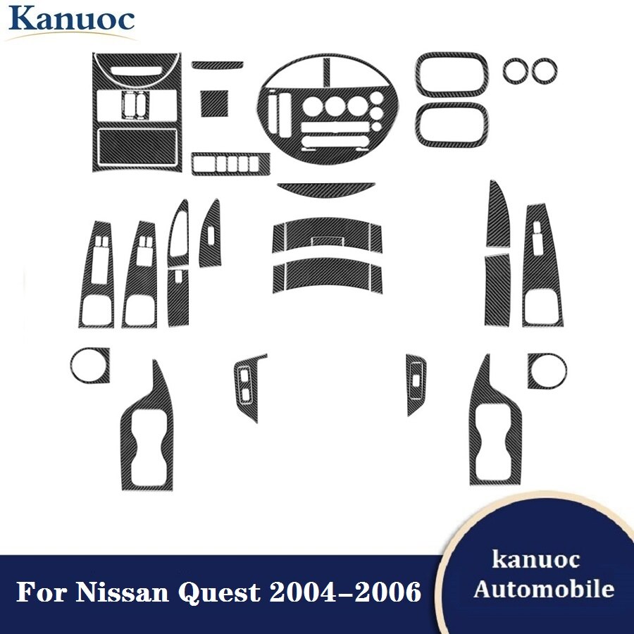 

Черная наклейка из углеродного волокна, автомобильные аксессуары для Nissan Quest 2004, 2005, 2006, Центральная панель управления, приборная панель, рычаг переключения передач, стеклоподъемник