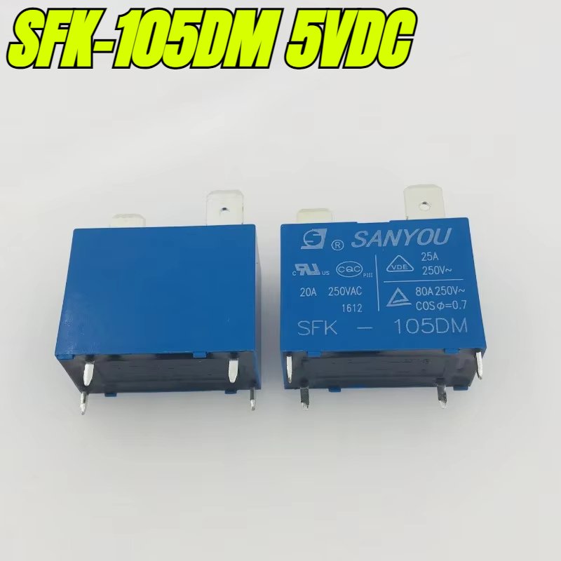 

(Совершенно новый оригинал) 1 шт./лот 100% оригинальное реле: реле SANYOU SFK-105DM 5 В постоянного тока 4 контакта 25 А 250 В переменного тока HF102F-5 В постоянного тока