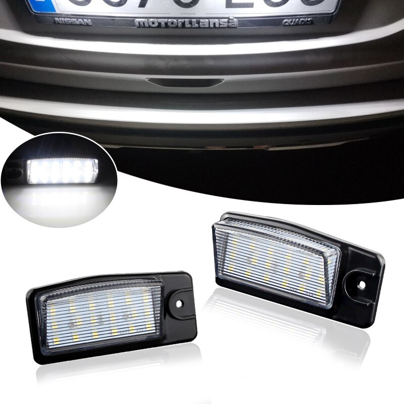 

2 шт. белые 18SMD светодиодные фонари номерного знака автомобиля для Nissan X-Trail T32 Rogue Murano Altima Maxima NV1500 NV2500 NV3500