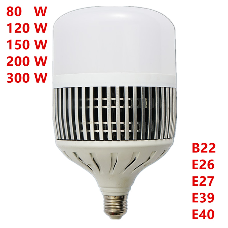 

Светодиодная шаровая лампа E27/E40 NoEnName_Null 80-300 Вт