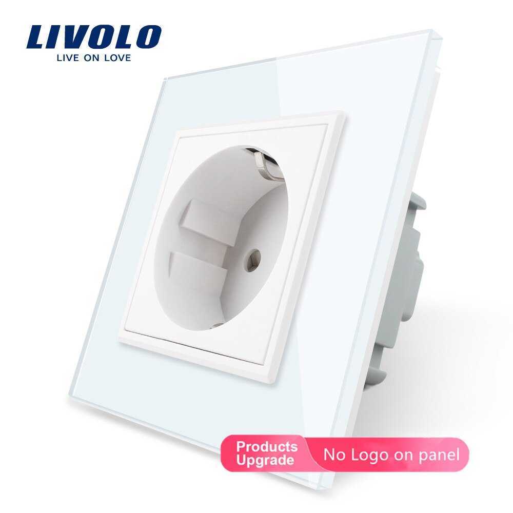 

Розетка Livolo белая стеклянная 110~250В 16А