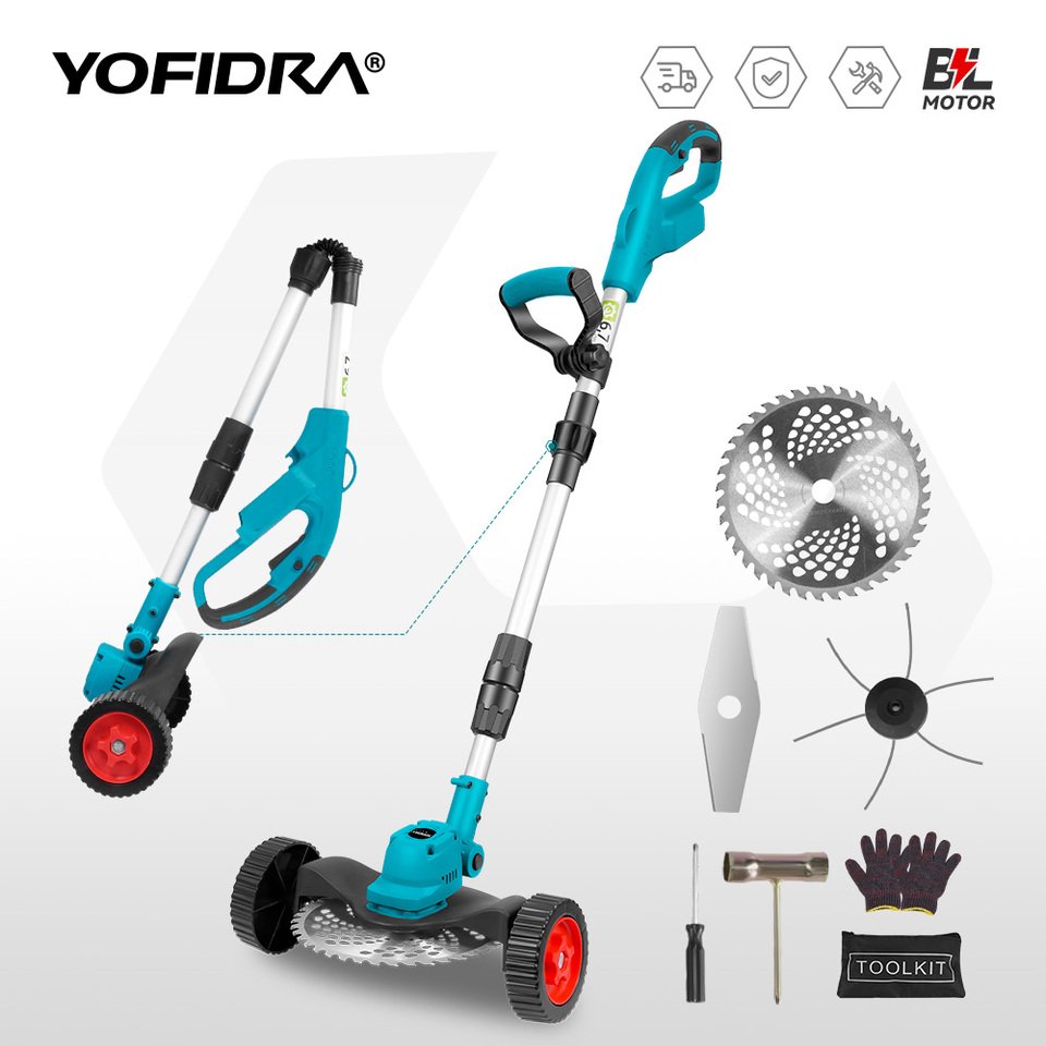 

Yofidra 9-дюймовая бесщеточная электрическая газонокосилка