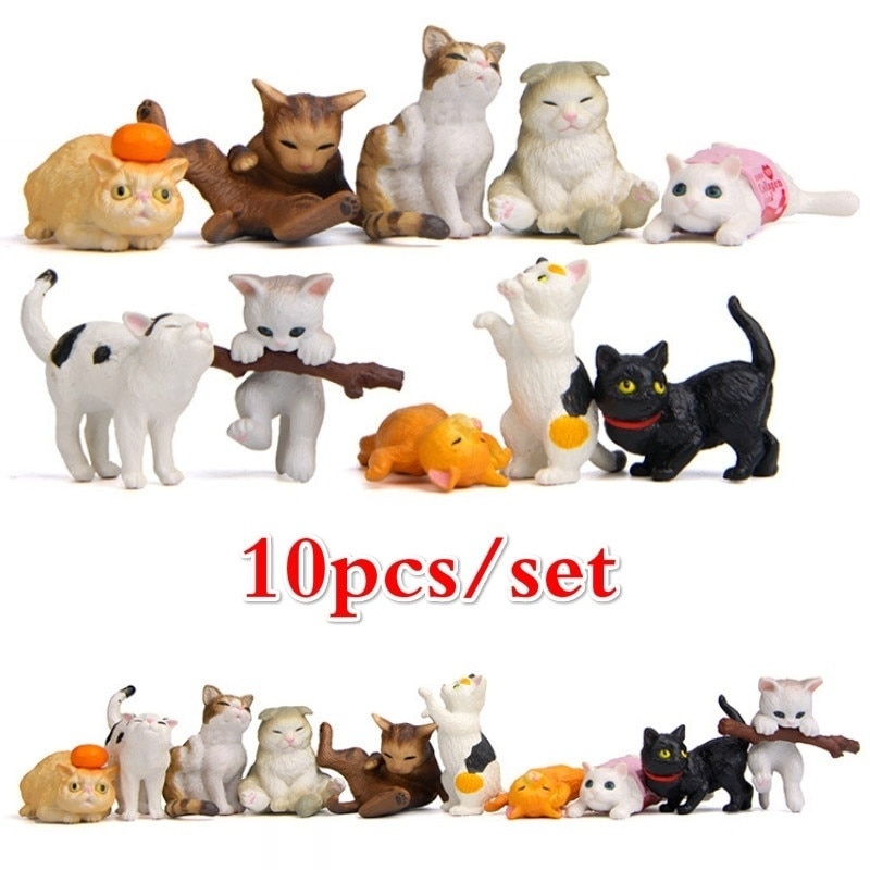 

Миниатюрные фигурки кошек 10 шт.