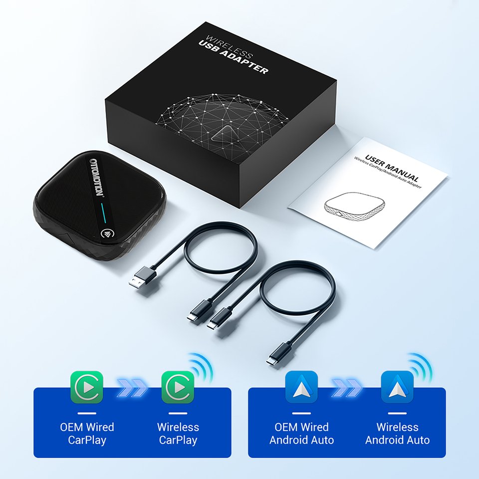 

OTTOMOTION 5,0 беспроводной адаптер CarPlay Android Auto Wireless Box для Benz VW Kia Haval Toyota Mazda Ford Audi аксессуары