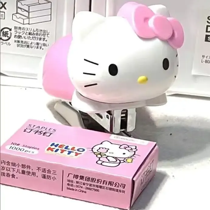 

Портативный мини-степлер Hello Kitty для девочек, школьные принадлежности