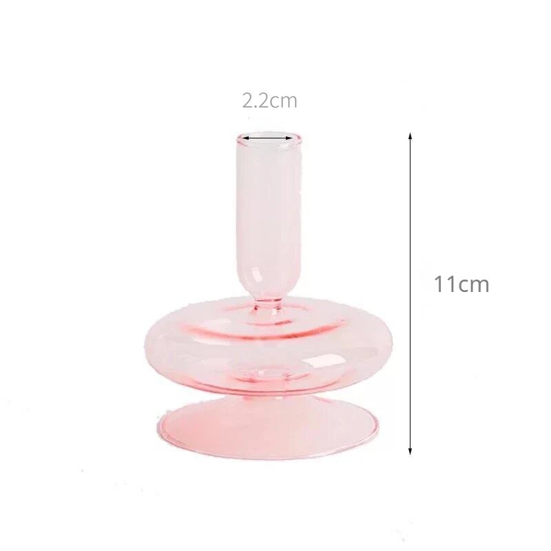 

Розовый стеклянный подсвечник Floriddle Decor