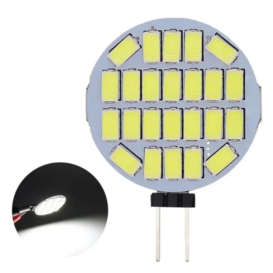 

Светодиодная лампа G4 24LEDs 5730 SMD теплый белый/белый 12-24В