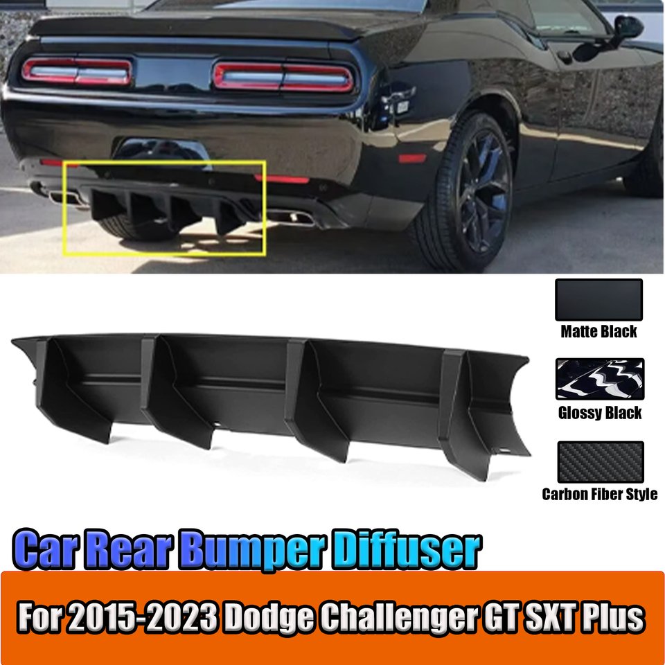 

Глянцевая черная губа диффузора заднего бампера автомобиля для Dodge Challenger GT SXT Plus 2015-2022 шасси Акулий плавник катушка ABS