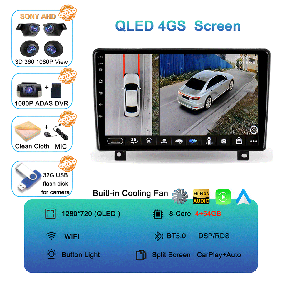 

Автомагнитола для Opel Astra H 2006 - 2014 Carplay, 4G + Wi-Fi, GPS, навигация, мультимедийный видеоплеер, стерео, BT, Android 14