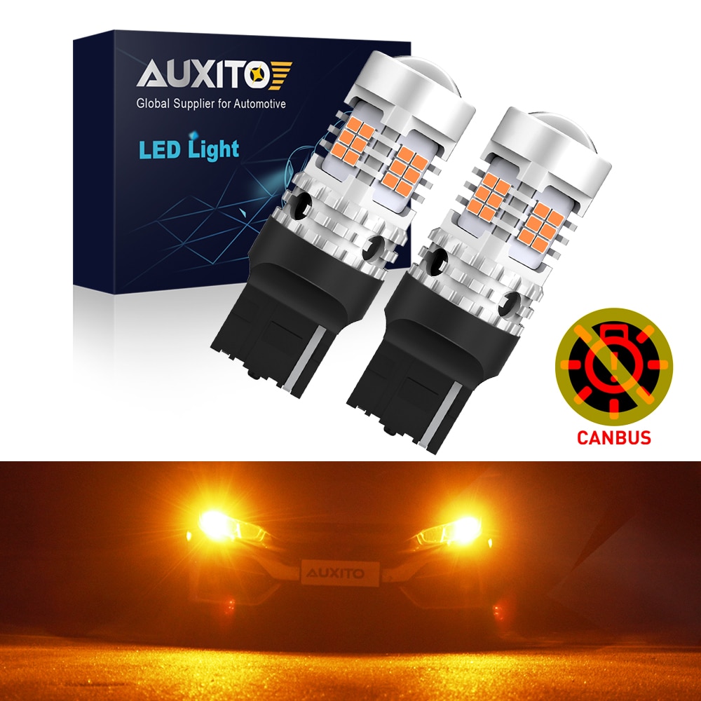 

AUXITO, 2 Шт., W21W 7440 WY21W, Светодиодные Указатели Поворота Canbus, Янтарно-желтый, 3020SMD, Без Ошибок, Без Гипервспышки