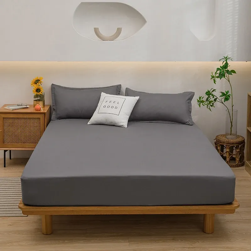 

Однотонные простыни из полиэстера Sabanas cama dark gray