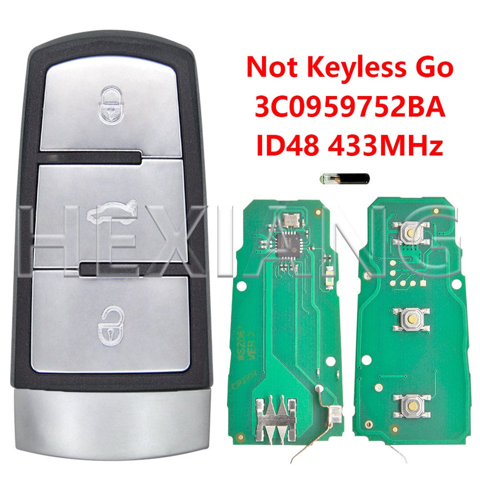 

HE 3C 0959752 BA ID48/ID46 3C 0959752 BG 433 МГц Half Smart/Keyless Go автомобильный дистанционный ключ для VW Volkswagen Passat B6 CC 3C B7 Magotan