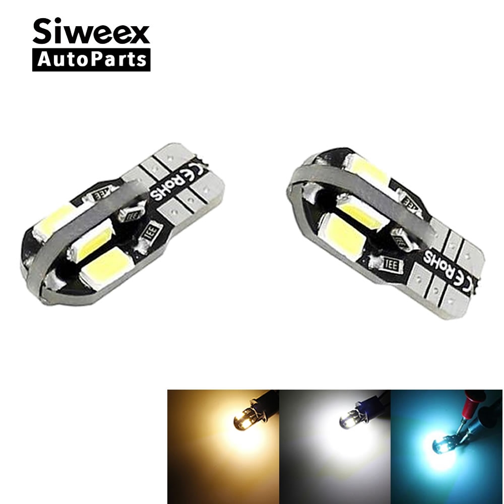 

2 X W5W Canbus Error Free T10 теплый белый Iceblue 8 5730 SMD СВЕТОДИОДНЫЙ Автомобильный боковой клиновидный светильник для чтения купольная лампа 12 В приборная панель лампа