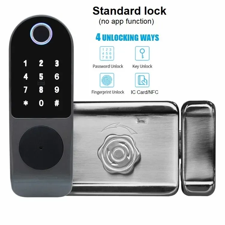 

TUYA WIFI умный дверной замок с отпечатком пальца IC-карта NFC ключ с паролем удаленная разблокировка TTlock двор открытый водонепроницаемый электронный замок