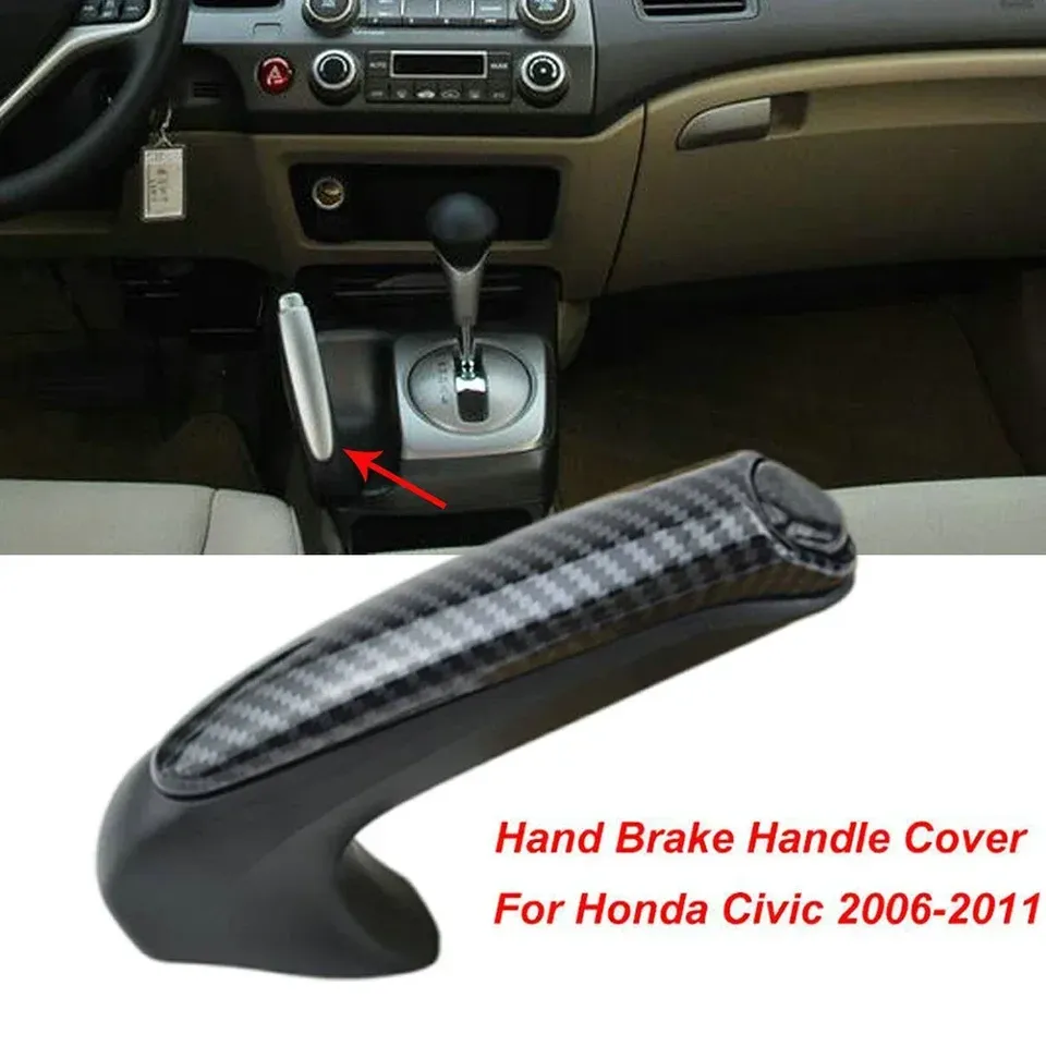 

Крышка ручки переднего ручного тормоза автомобиля для Honda Civic Coupe Sedan 2006-2012, накладка на передний ручной тормоз из углеродного волокна