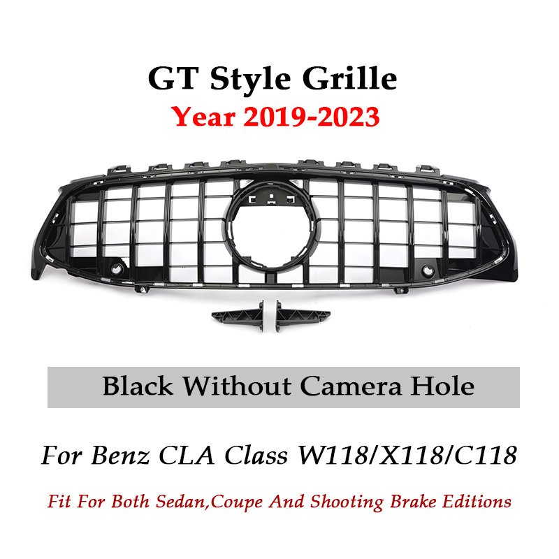 

Передний бампер GT Diamond AMG, решетка для Benz CLA W118 CLA180 CLA200 CLA250 CLA260 CLA45 2019-2024, черный, серебристый гриль для лица