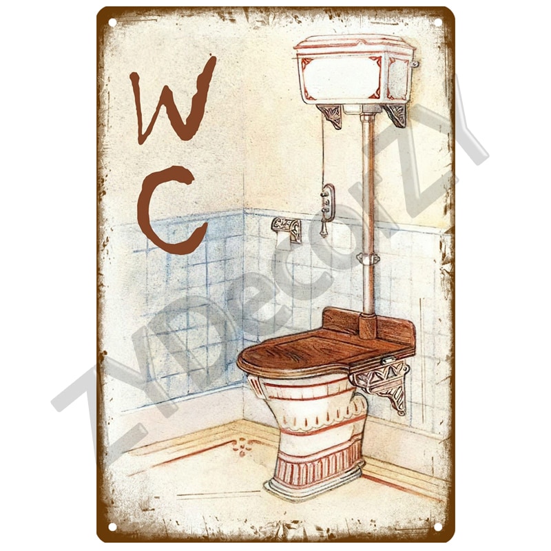 

Металлическая табличка "Man Lady Funny WC"