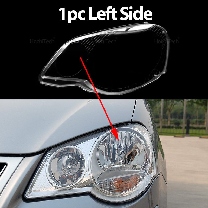 

Крышка фары для Volkswagen VW Polo MK4 facelift 2006-2010, прозрачный корпус, передние фары, линза, стеклянная крышка лампы