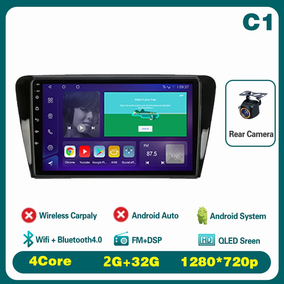 

10 "для SKODA Octavia 3 A7 2013-2018 Android 15 Carplay автомобильный радиоприемник мультимедийный плеер стерео навигация GPS WIFI экран беспроводной