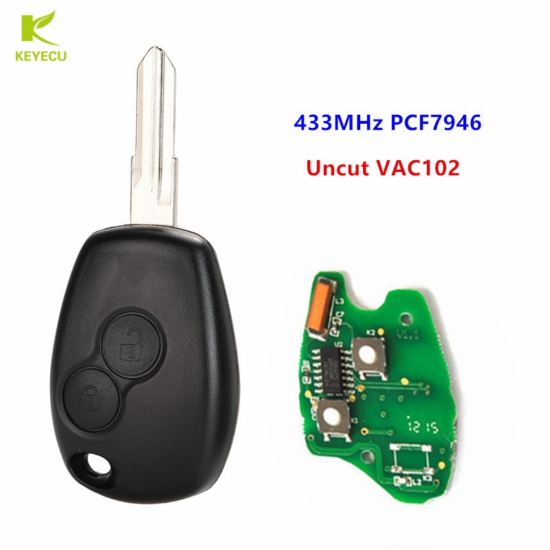 

Сменный дистанционный брелок KEYECU с 2 кнопками, необрезанный VAC102 433 МГц PCF7946A для LADA Largus 2012 2013 2014 2015 2016 2017 2018 2019