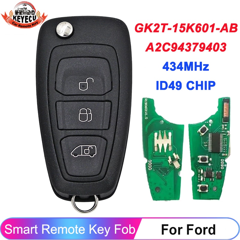 

KEYECU GK2T-15K601-AB A2C 94379403 Для Ford Tourne Transit Transit Custom 2016 2017 2018 2019 2020 ключ дистанционного управления 433 МГц ID49 чип