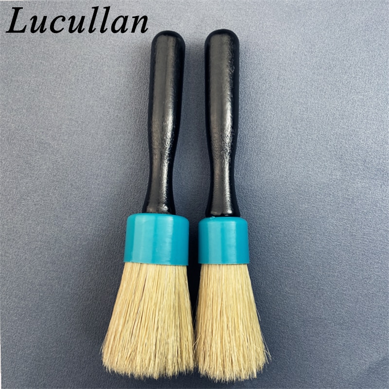 

Lucullan 100% натуральная щетина кабана, деревянная ручка, инструменты для чистки колес автомобиля, щетки для детализации внешнего интерьера